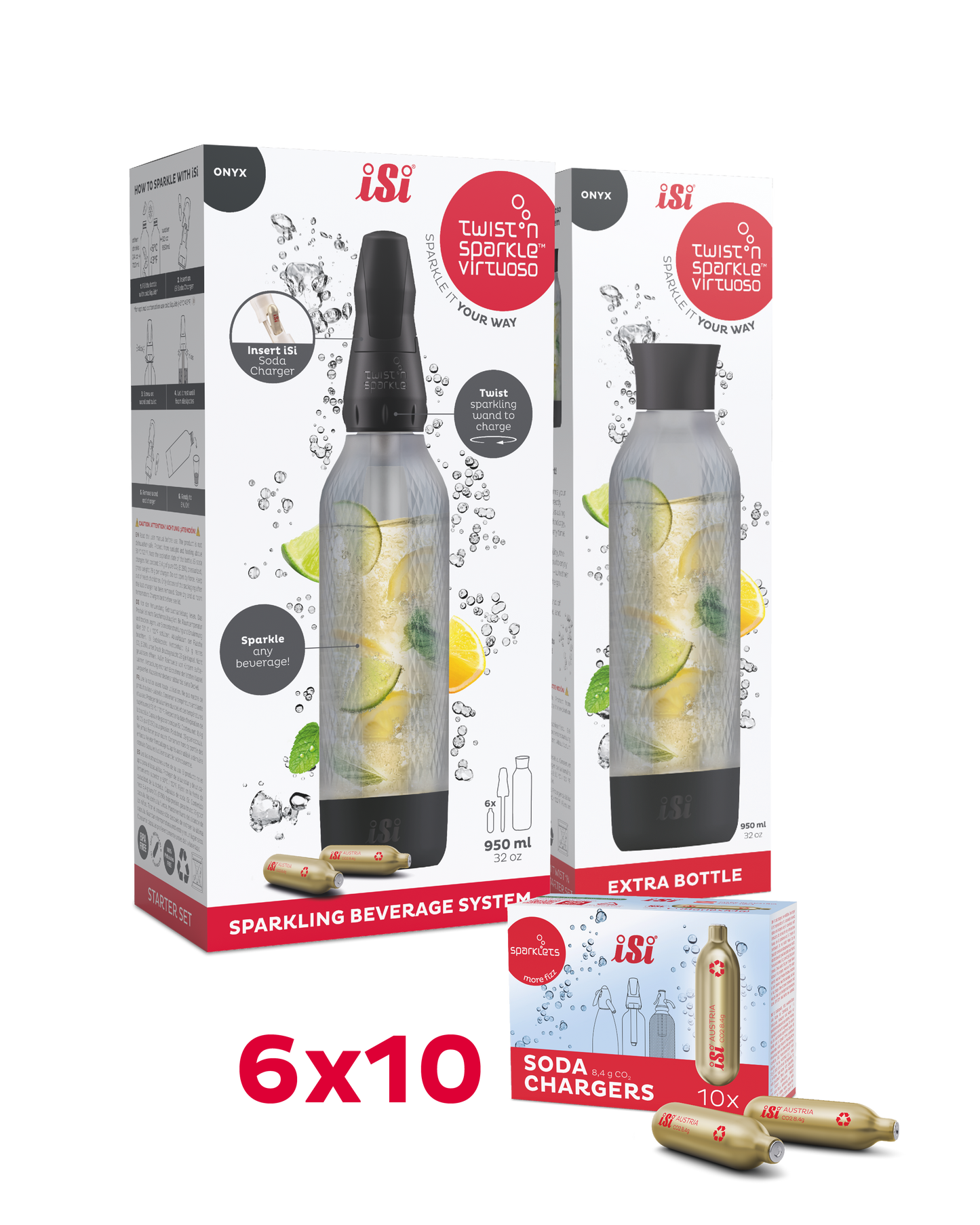 Twist'n Sparkle Virtuoso inkl. Zusatzflasche und 6x10 Soda Chargers