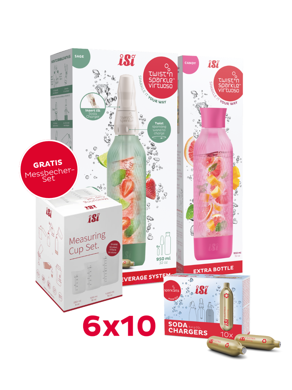 Twist'n Sparkle Virtuoso inkl. Zusatzflasche und 6x10 Soda Chargers