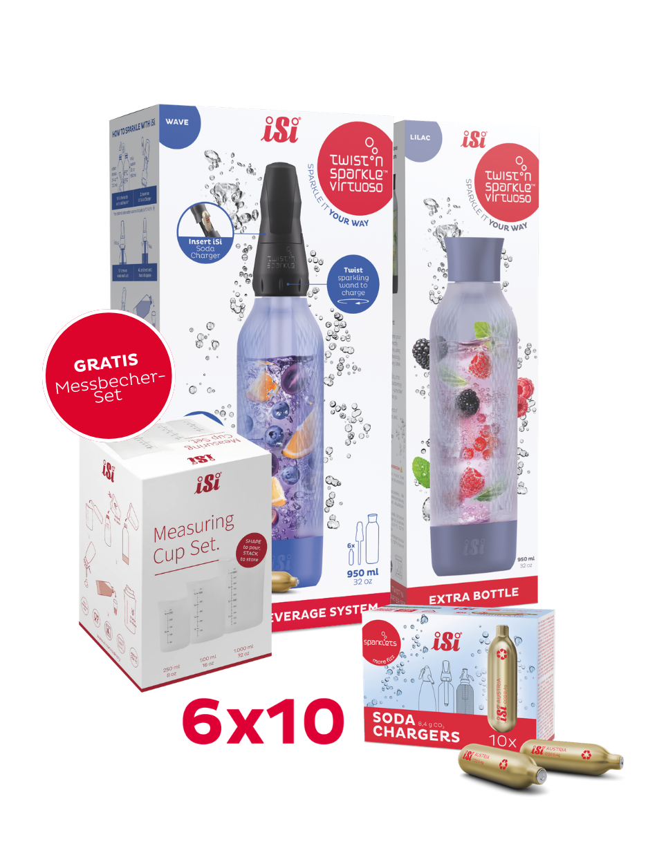 Twist'n Sparkle Virtuoso inkl. Zusatzflasche und 6x10 Soda Chargers