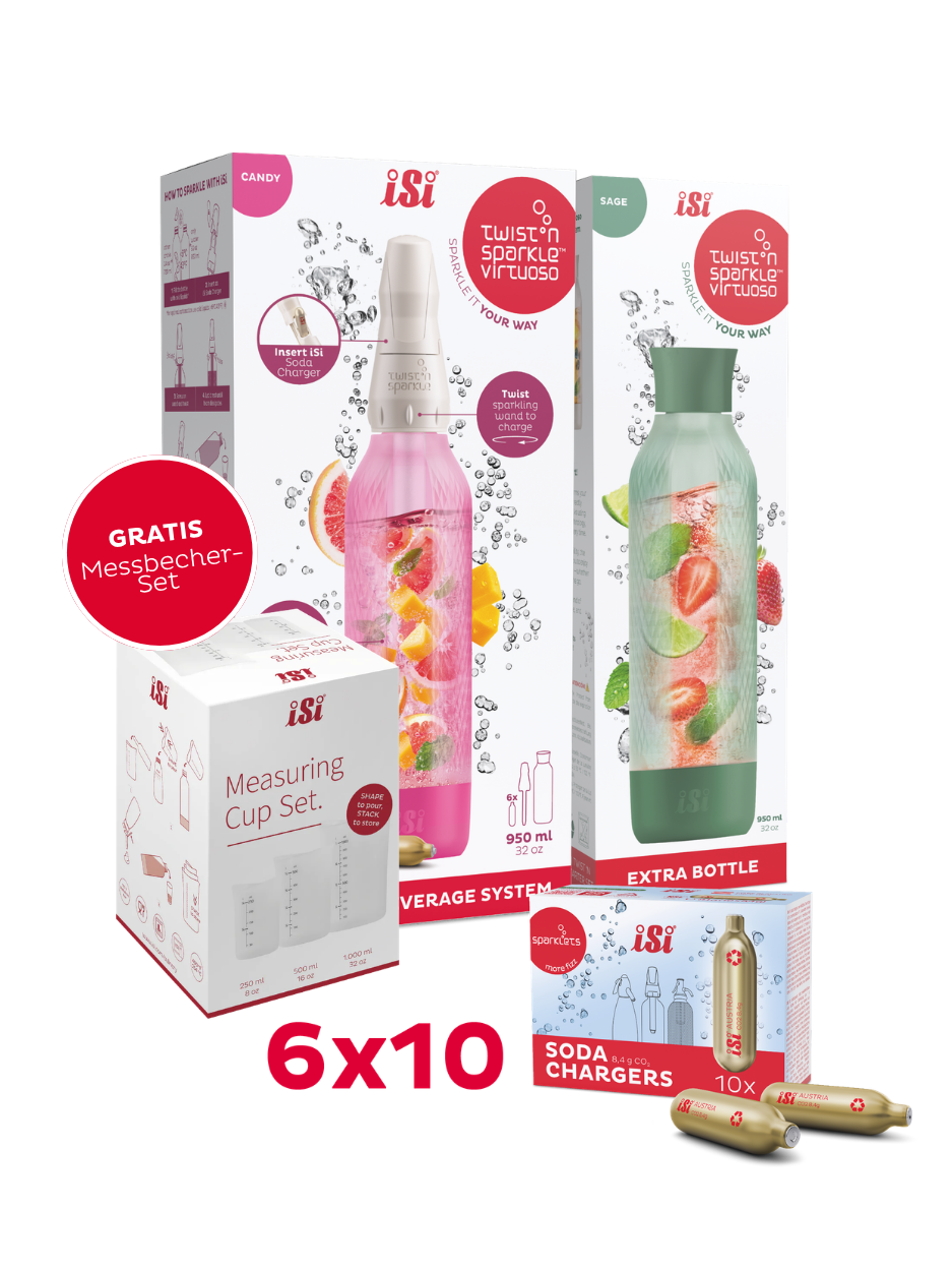Twist'n Sparkle Virtuoso inkl. Zusatzflasche und 6x10 Soda Chargers