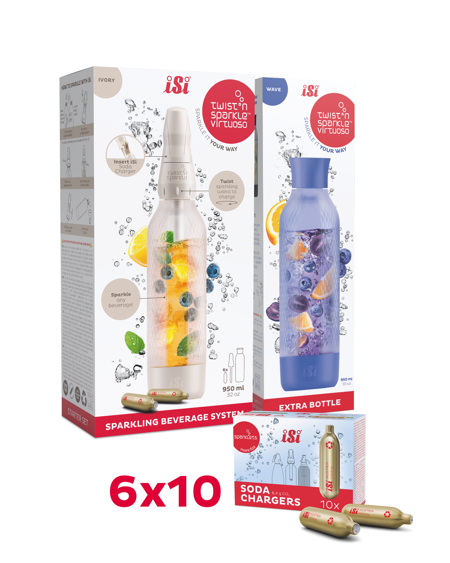 Twist'n Sparkle Virtuoso inkl. Zusatzflasche und 6x10 Soda Chargers