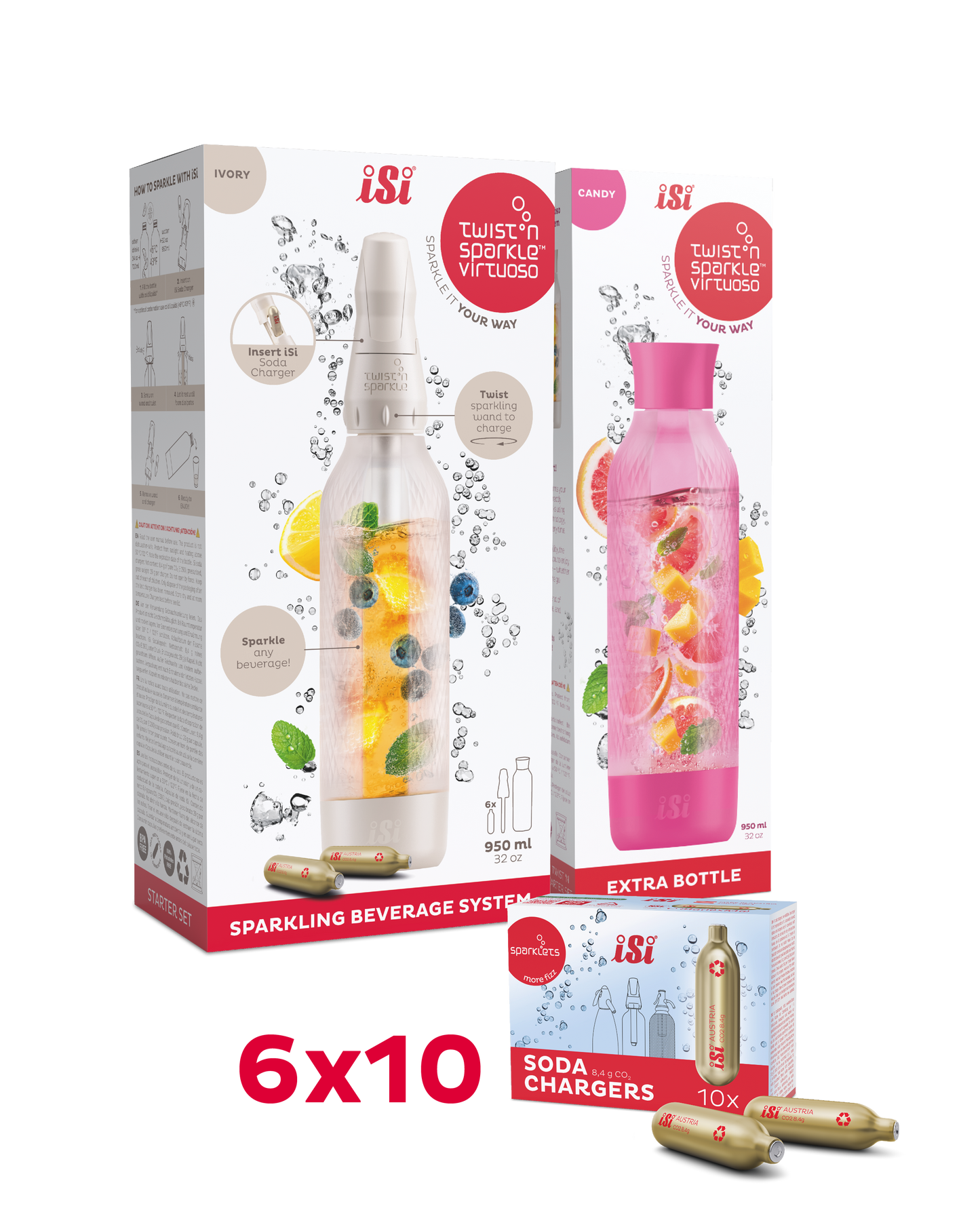 Twist'n Sparkle Virtuoso inkl. Zusatzflasche und 6x10 Soda Chargers