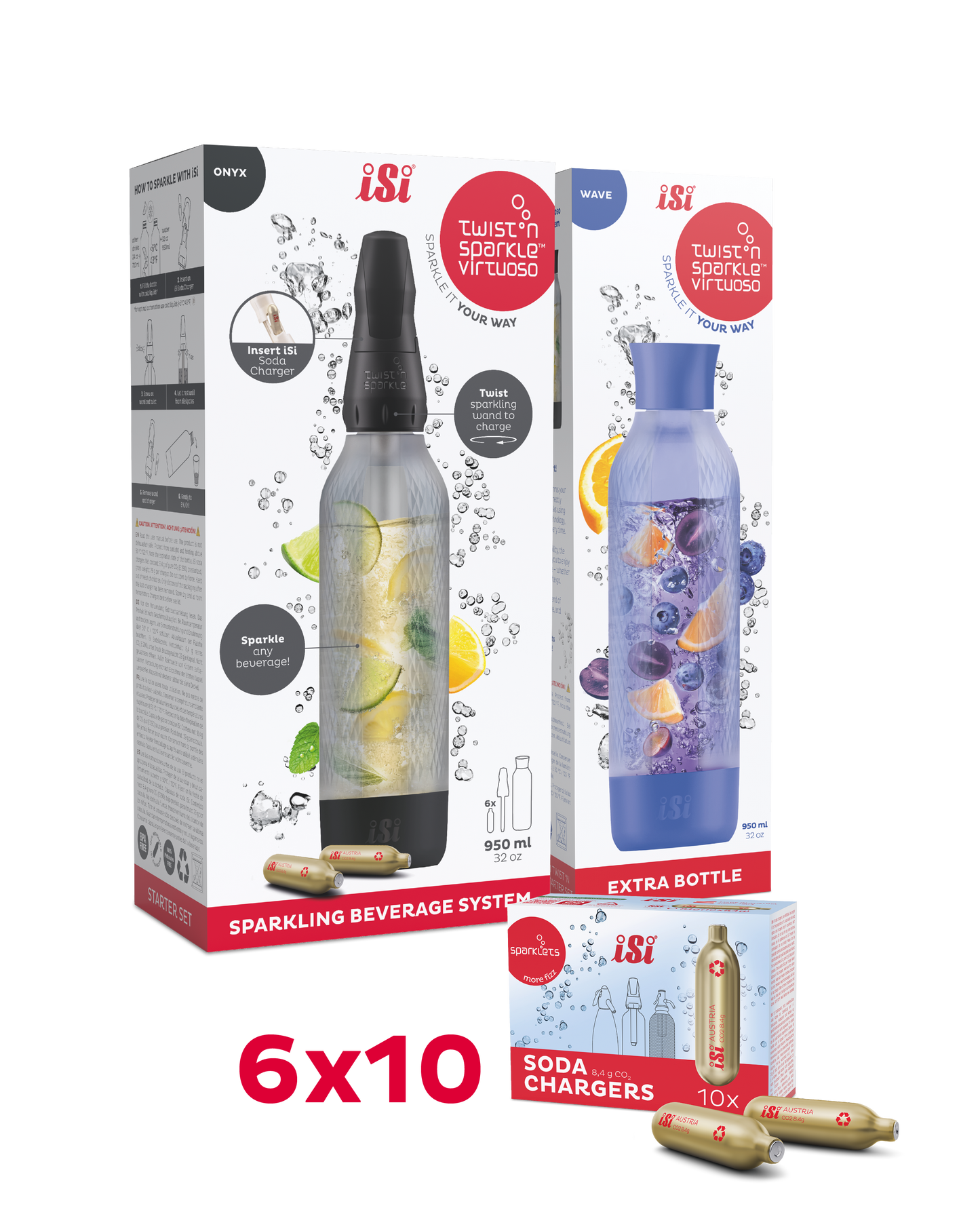 Twist'n Sparkle Virtuoso inkl. Zusatzflasche und 6x10 Soda Chargers