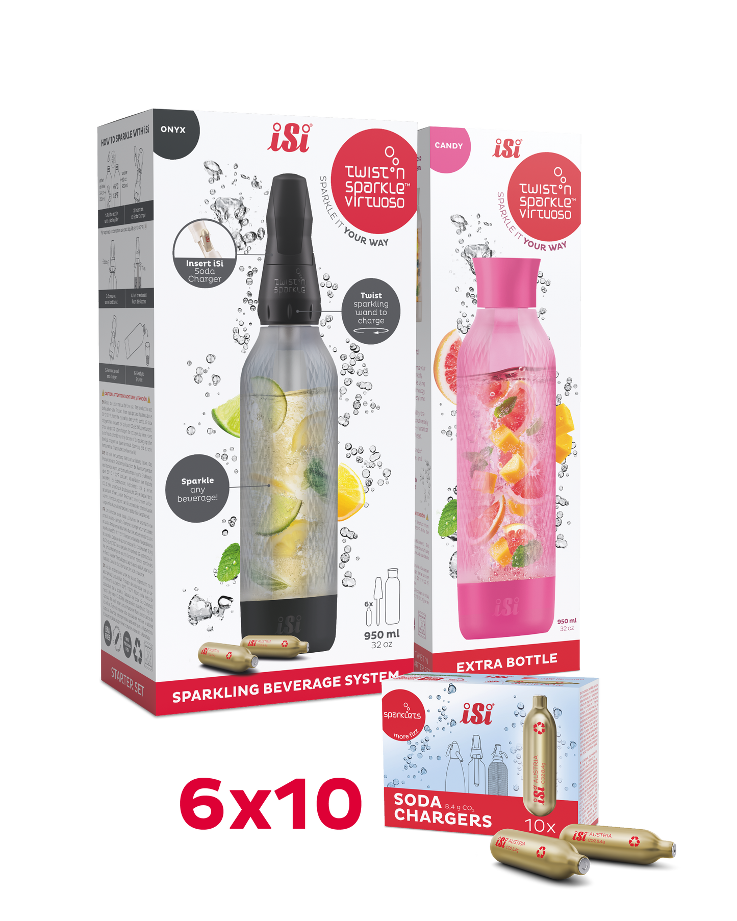 Twist'n Sparkle Virtuoso inkl. Zusatzflasche und 6x10 Soda Chargers