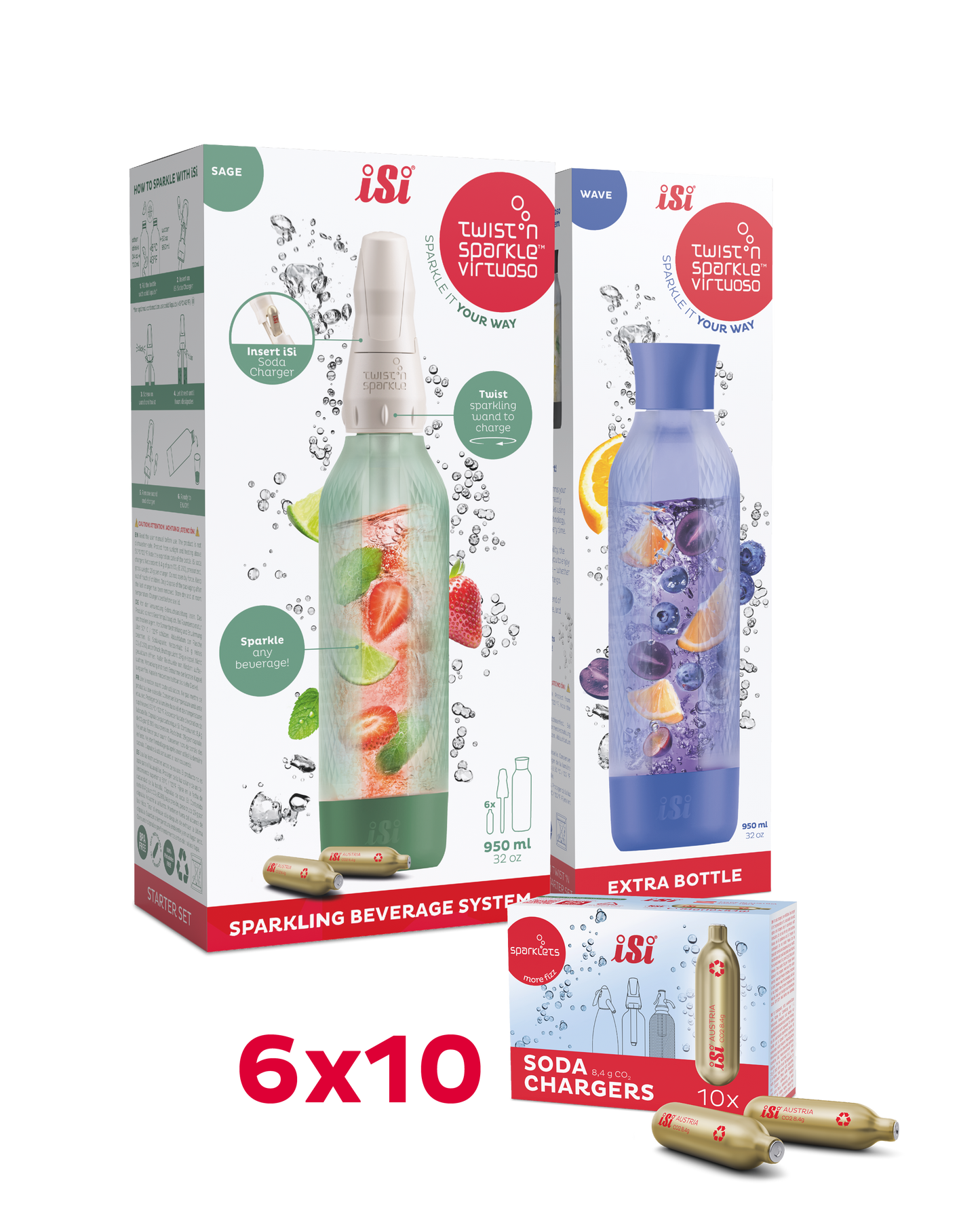 Twist'n Sparkle Virtuoso inkl. Zusatzflasche und 6x10 Soda Chargers