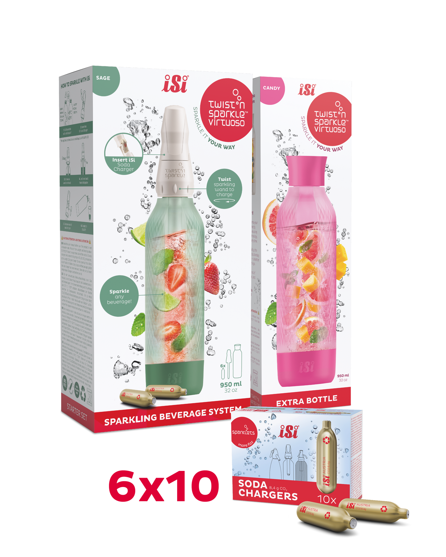 Twist'n Sparkle Virtuoso inkl. Zusatzflasche und 6x10 Soda Chargers