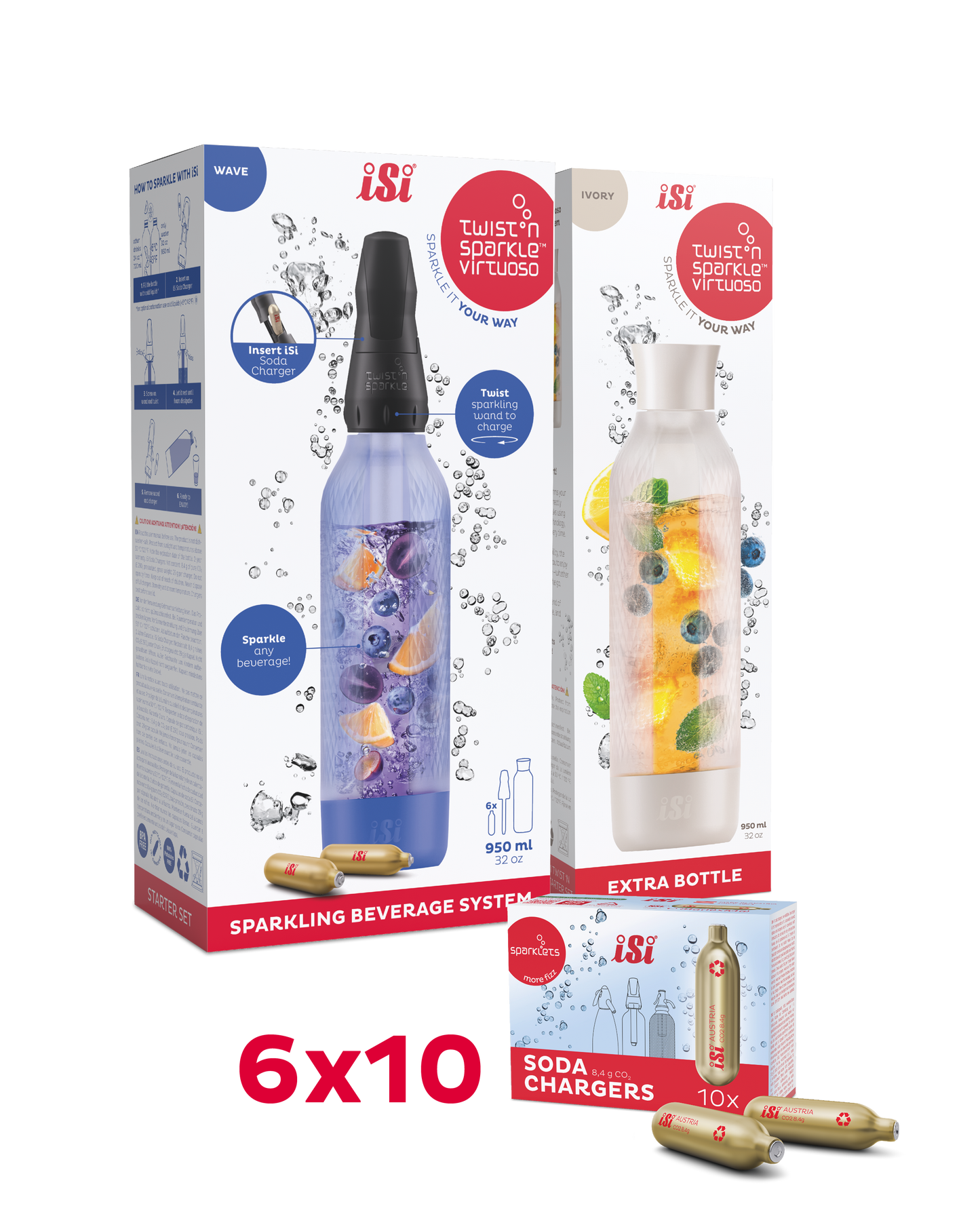 Twist'n Sparkle Virtuoso inkl. Zusatzflasche und 6x10 Soda Chargers