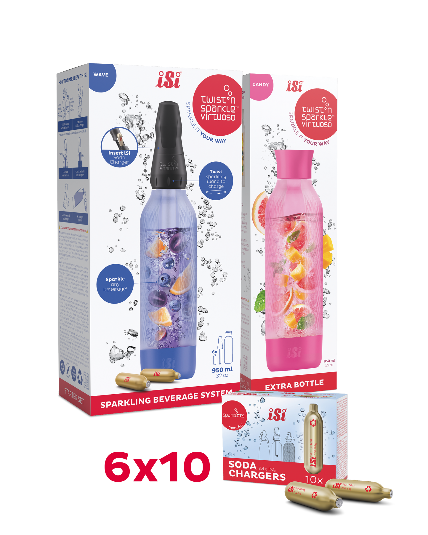 Twist'n Sparkle Virtuoso inkl. Zusatzflasche und 6x10 Soda Chargers