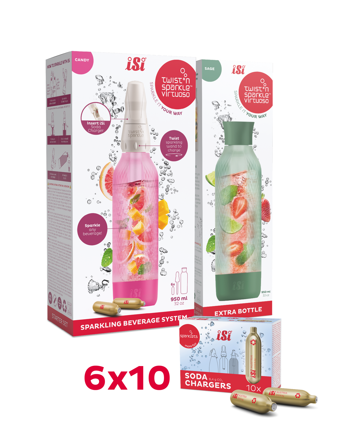 Twist'n Sparkle Virtuoso inkl. Zusatzflasche und 6x10 Soda Chargers