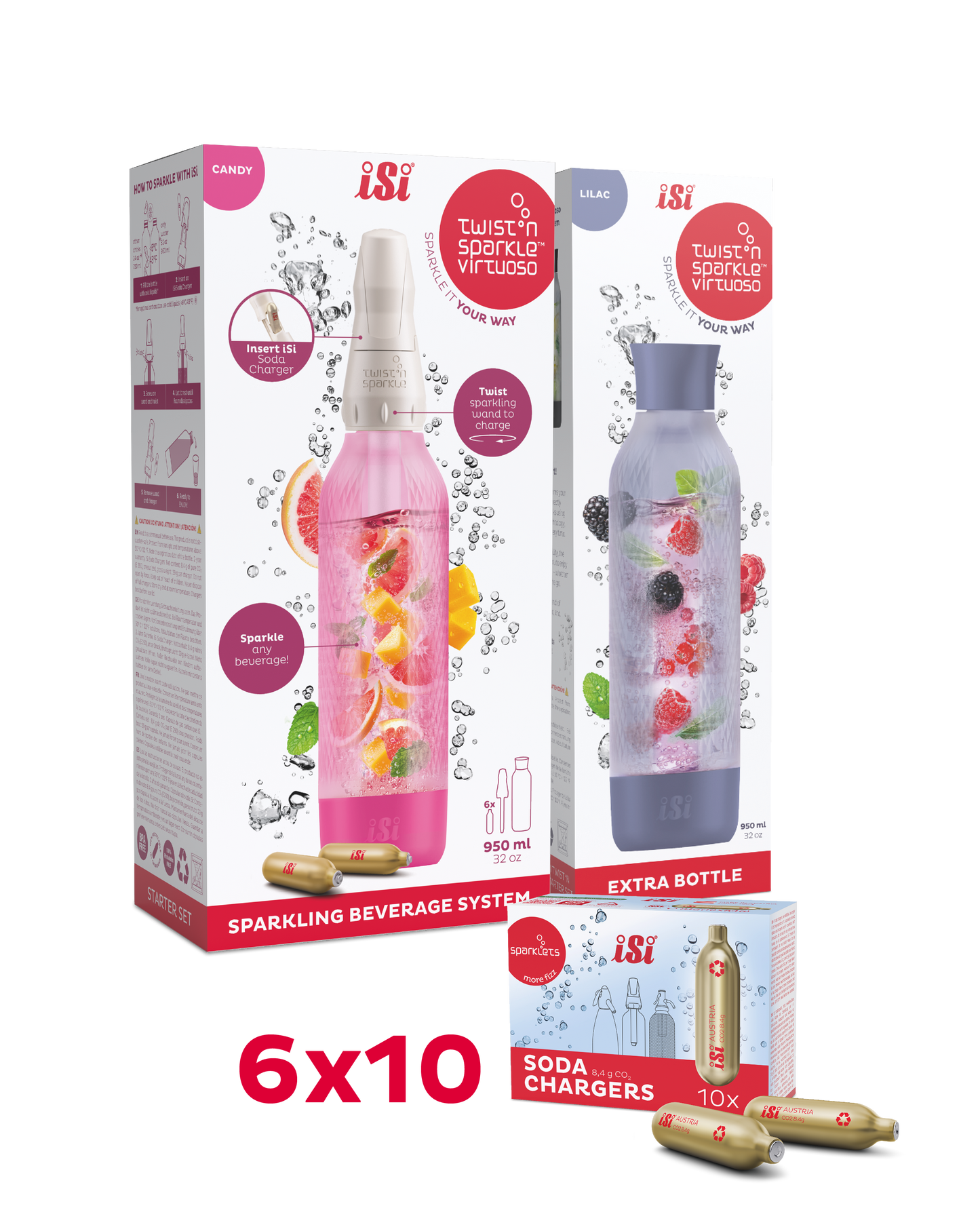 Twist'n Sparkle Virtuoso inkl. Zusatzflasche und 6x10 Soda Chargers
