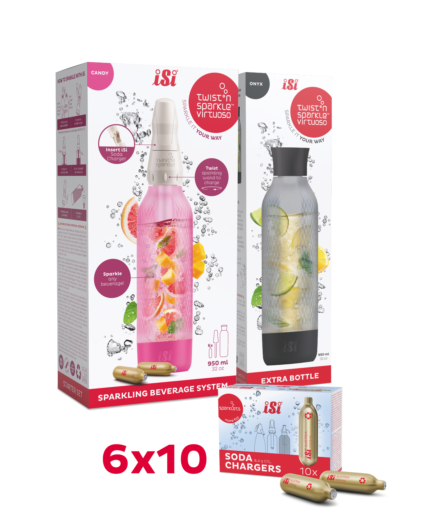 Twist'n Sparkle Virtuoso inkl. Zusatzflasche und 6x10 Soda Chargers