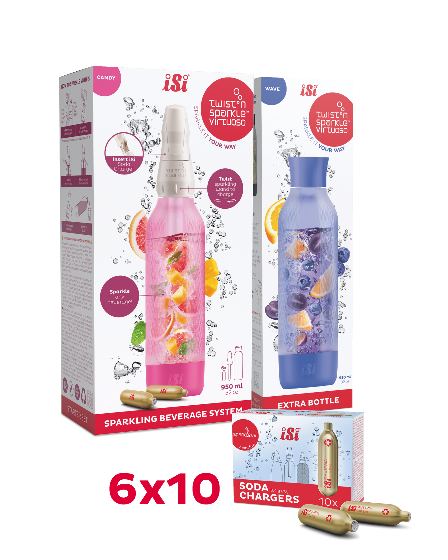 Twist'n Sparkle Virtuoso inkl. Zusatzflasche und 6x10 Soda Chargers