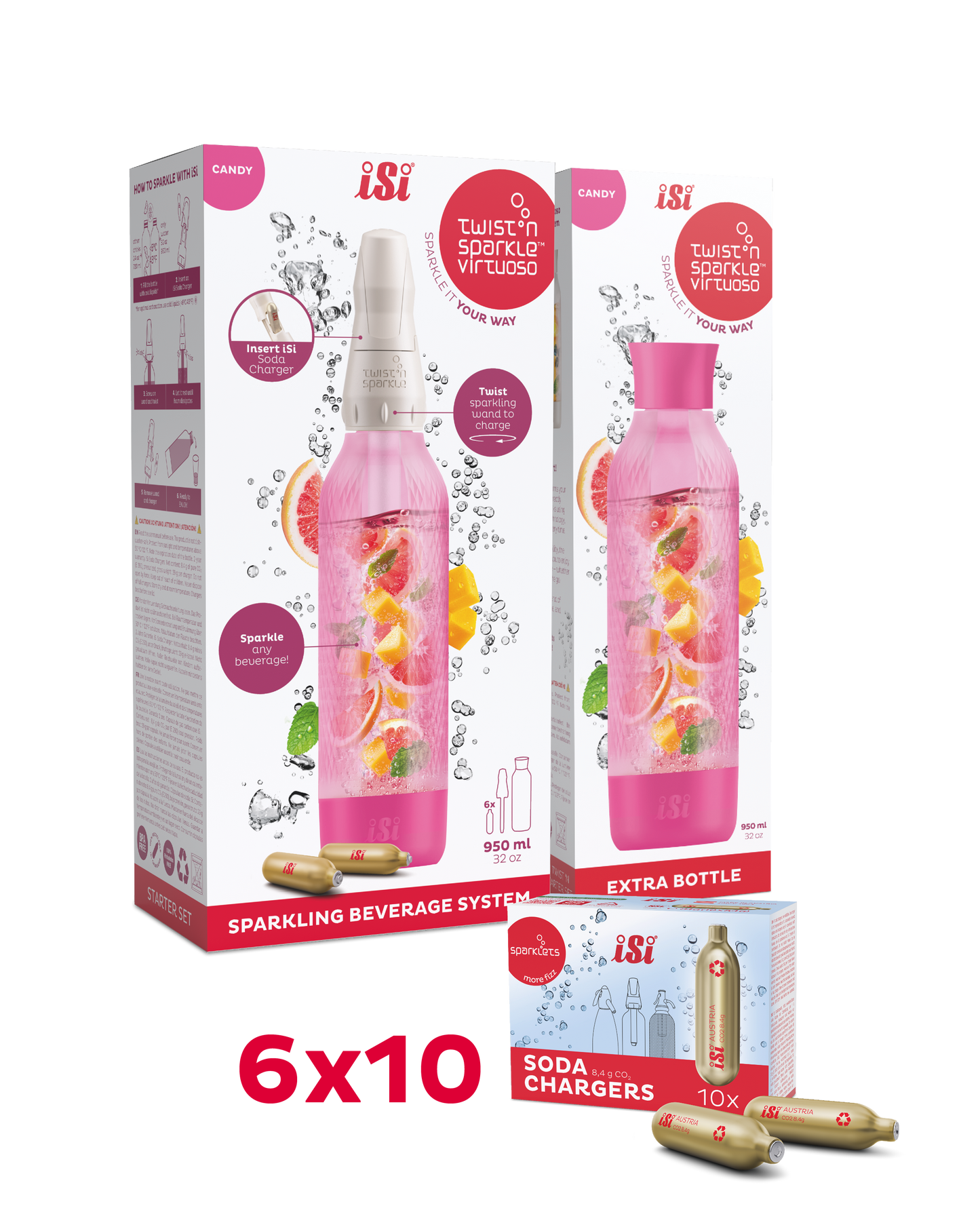 Twist'n Sparkle Virtuoso inkl. Zusatzflasche und 6x10 Soda Chargers